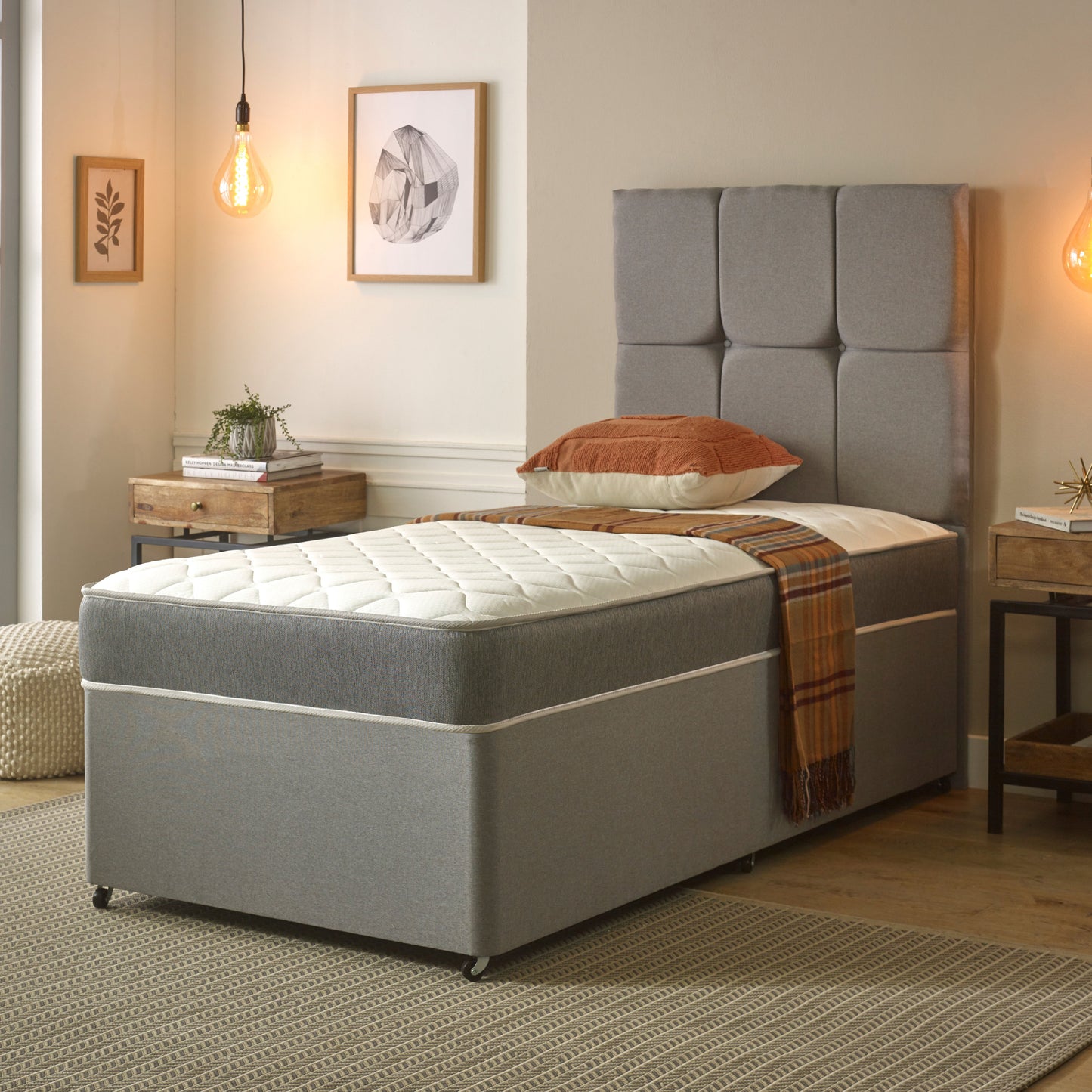 7" Deep Hybrid GREY Memory Foam with Bunnell Spring Mattress