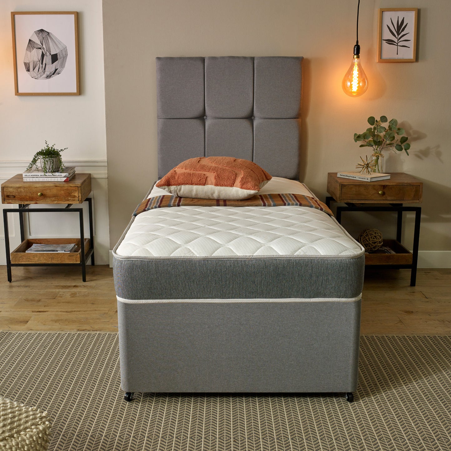 7" Deep Hybrid GREY Memory Foam with Bunnell Spring Mattress