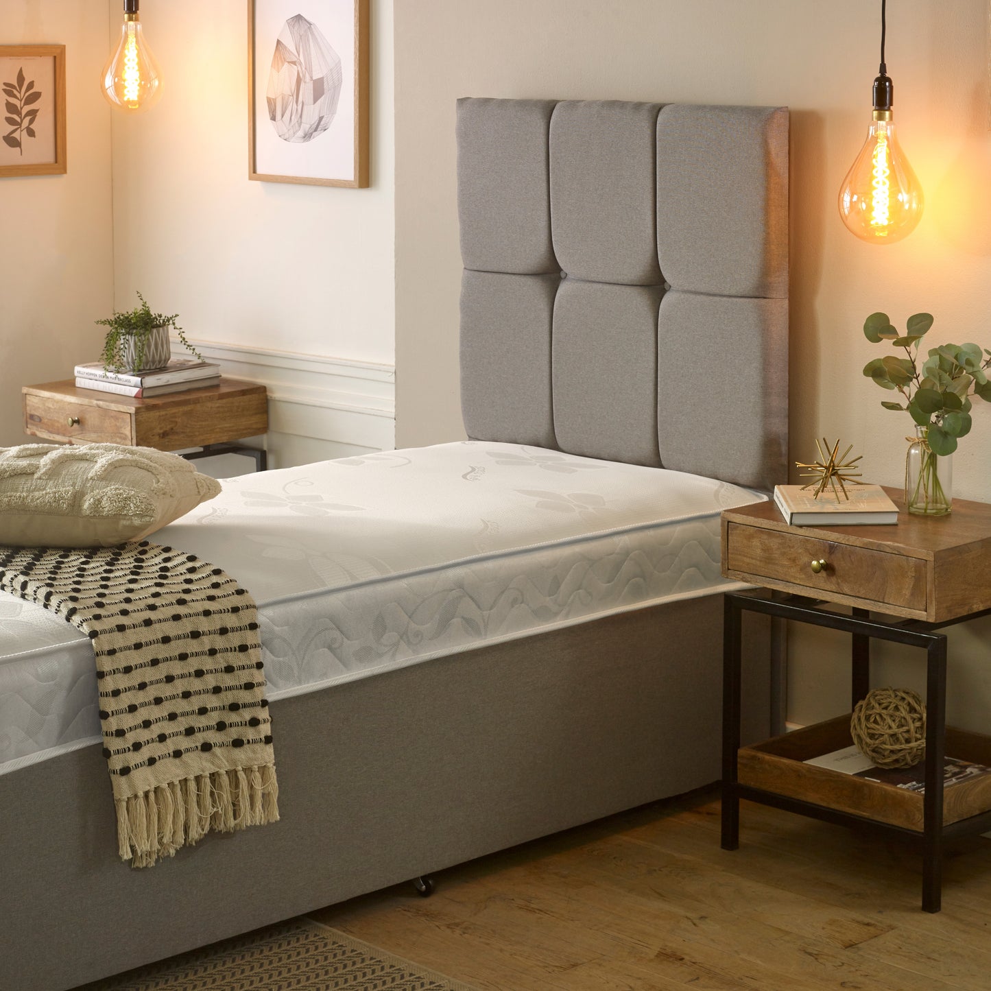 Stress-Free 17CM Deep Wavy Border with Memory Foam and Open coil Spring Mattress