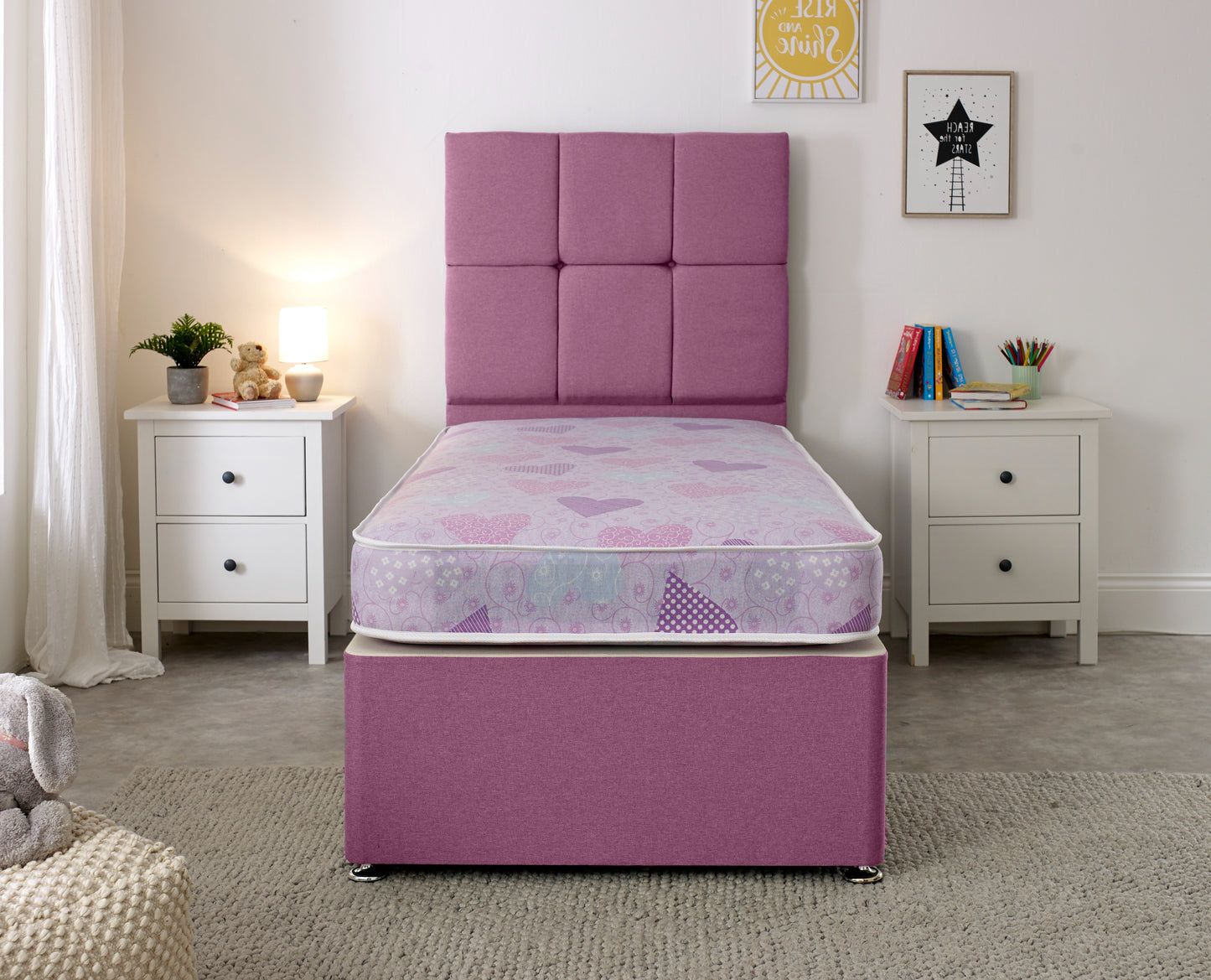 Luxury Pink Memory Foam Mattress with Sprung Support and Comfort