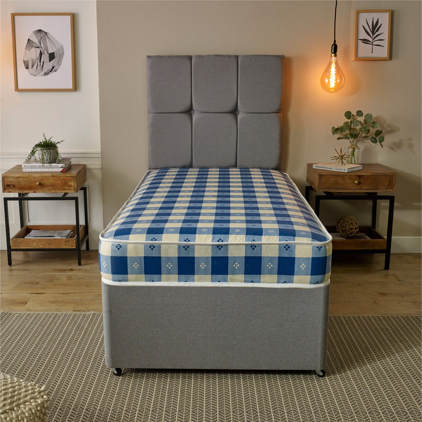6.5" Deep Checked Print Luxury Budget Kids Spring Mattress